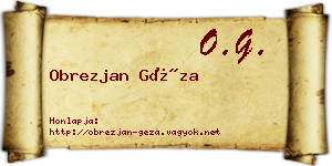 Obrezjan Géza névjegykártya