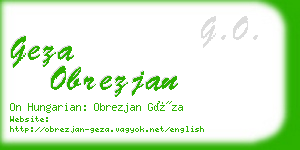 geza obrezjan business card